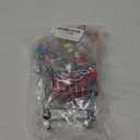 134pcs Mini Shopping Cart Basket Miniature Food Drink Bottle Supermarket Metal Handcart Toys Doll House Store Cosplay Game Dollhouse Grocery Fruit Cake Bread Party Trolley Model Dollar Bills