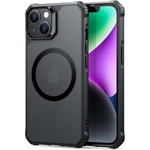 ESR for iPhone 14/13 Case, MagSafe Compatible, Military-Grade Protection, Shock-Absorbing Corners, Scratch-Resistant, Anti-Yellowing Acrylic Back, Slim Protective, Air Armor Series, Frosted Black