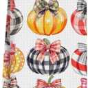 Fall Coquette Pumpkin Bow Decor Kitchen Towel, Reusable Tea Towel, Dish Towels, Suitable for Bathroom, Home, Kitchen, Sink, Tea Parties, Autumn Atmosphere Decoration, 13.8x23.6 Inches