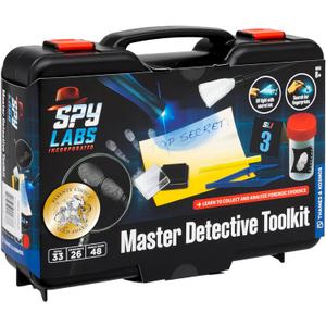 Spy Labs Master Detective Toolkit V2 | Forensic Science Kit | Gather & Document Evidence, Play | Fingerprints, Footprints, Tire Tracks | 32-Page Experiment Storybook