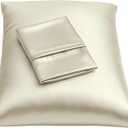 BLISSFORD Satin Pillowcase with Zipper, for Hair and Skin Care, Feels Soft and Cool Like a Silk Pillowcase, Satin Pillow Cases 2 Pack, Slik Pillow Cover, Ivory - Standard Size, Set of 2