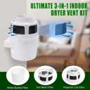 Upgraded Version - VIWINVELA 3 in 1 Indoor Dryer Vent Kit with White Dryer Vent Hose - Dryer Lint Catcher Water Filter Bucket - Dryer Lint Trap for Electric Dryer, White Dryer Vent Bucket With White Hose