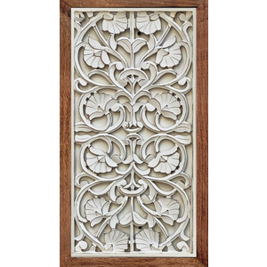 Crystal Art Gallery Two Tone Carved Wood Panel Decor 12 x 24 in  Rustic Boho Arched Wood 