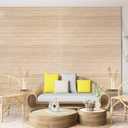 Art3d 48 x 96 Inch Natural Bamboo Wall Panel for Interior Wall Decor, Flexible Pole Wrap Wainscoting Wall Cladding Paneling for Living Room, Bedroom, Office, Kitchen Island, 2-Pack, Light-carbonized
