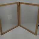 LZRS Clear Dog Gate for Indoor Use - Transparent Pet Fence with Solid Hardwood and Plastic Board, Stylish & Durable freestanding Pet Gate for Doorways, Stairs and Hallways-2panel Natural