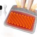 Electric Heated Foot Warmer for Feet, Double Sided Feet Warmer Foot Heating Pad with 9 Levels Temp and 3 Timers, Foot Warmers for Bed, Under Desk, Office, Birthday Gifts for Women Men(Grey)