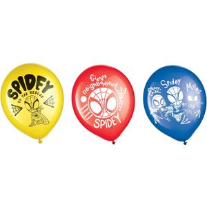 Latex Balloons - 12" - Perfect for Birthdays, Theme Days & Special Events, Spidey & His Amazing Friends, Pack of 6