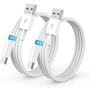 2Pack 3FT USB A to USB C Cable for iPhone 17 16 15 Charger Cord, for Apple 17 16 15/Pro/Pro Max/Plus Type C Cord, for iPad Pro 12.9/11, Air 5th/4th Gen, Car Charger Carplay Charging Cable
