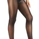 ARRUSA Women's Super Sexy Shiny Sheer Control Top Footed Tights Silk Stockings Ultra Shimmery High Waist Pantyhose (Black)