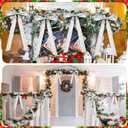 6Pcs Silver Large Metallic Glitter Long Christmas Bows 23.5 x 8.7'' Metallic Christmas Wired Ribbon Bow with Twist Tie for Xmas Tree Wreath Garland Staircase Fireplace Indoor Outdoor Decoration