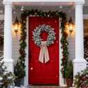 Wreath Sash for Front Door - 2 Pack 55 Inch Brulap Ribbon for Wedding, Baby Shower, Christmas Decor, Embroidery, Blank