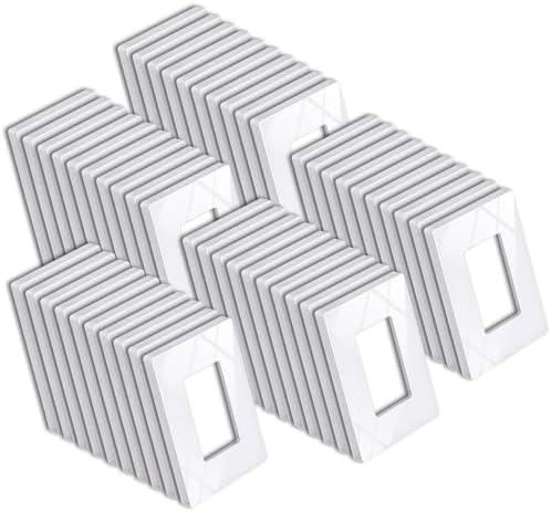 BESTTEN 40 Pack 1 Gang Screwless Decorator Wall Plate, USWP6 Gloss Snow White, Decorative Outlet Cover, Decor Light Switch Face Plate, H4.69” x W2.91”