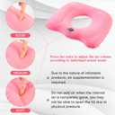 Leinuosen 1 Pcs Inflatable Seat Cushion 18.1'' x 15.7'' x 4.7'' Portable Pillow Height Adjustable Hemorrhoid Pillow for Tailbone Back Pain Bed Sore Home Car Chair Wheelchair Sitting (Pink)