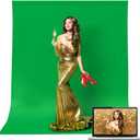 Green Screen Backdrop for Photography, Greenscreen Background for Streaming Small Chromakey Green Screen Fabric Sheet Curtain for Video Conference, Zoom Meeting and Interviews - 10x7ft