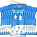 DIBBATU Disposable Urine Bag, 12 PCS Pee Bags for Travel for Women/Men, 800ML Emergency Portable Urinal Bag and Vomit Bags, Unisex Urinal Bag for Camping, Traffic Jams, Pregnant, Patient, Kids