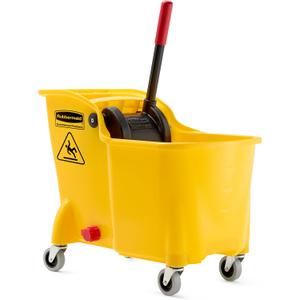 Rubbermaid Commercial 31 Quart Tandem Mop Bucket with Wringer and Drain