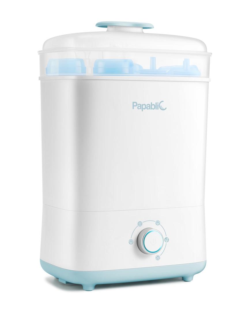 Papablic Baby Bottle Sterilizer and Dryer, Esterilizador De Biberones, Electric Steam Sterilizer for Baby Bottles, Pacifiers, and Pump Parts, Large Capacity 10 Bottle, Fast Sanitizes and Dries Bottles