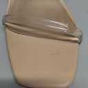 DREAM PAIRS Women's Slides Wedge Sandals Two Strap Square Open Toe Dress Shoes (9, Nude/Clear)