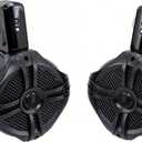 6.5 Marine Speakers Pair, 350W Bluetooth Rechargeable Boat & Wakeboard Tower Speakers, 2 Way Waterproof and Weather Resistant Outdoor Audio Stereo Sound System