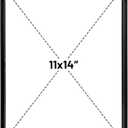 Frametory, Floating Picture Frame 11x14 - Black Aluminum Metal Photo Frame - Real Glass of Front - for Wall Mount Displays