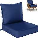 Outdoor Seat Cushion Set 24 L  24 W  5 H Inch Waterproof & Fade Resistant Patio Furniture Cushions with Removable Cover with Handle and Straps for Sofa Chairs, Chairs