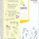 Wide Ruled Wirebound Spiral Notebook, Includes Doodle Prompts to Keep Focus, Spark Creativity/Imagination, Relieve Stress, 10.5" x 8", 50 Sheets/100 Pages