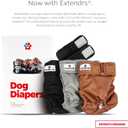 Pet Parents Washable Dog Diapers (3pack) + Extendrs of Durable Doggie Diapers, Premium Dog Diapers Female (X-Small, Natural)