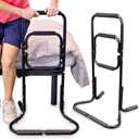 Vive Chair Stand Assist for Elderly - Portable Standing Up Assistance for Seniors - Self Lift Aid Disabled & Handicap Fall Prevention - Padded Cane Bars Help You Get Up from Couch, Bed, & Floor (Black)