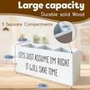 Boss's Day Gifts, Funny Desk Pen Holder Boss Gifts for Women, Let's Just Assume I'm Right Wooden Pen Pencil Holder Organizer for Office Desk Accessories