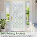 Windimiley Window Privacy Film Stained Glass Static Clings, Bathroom Frosted Leaded Decorative Window Stickers, UV Heat Blocking Opaque Removable for Home Door Coverings (29.5 x 78.7in,Pure)