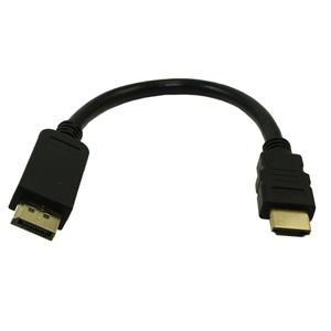 8inch DisplayPort to HDMI Cable 28AWG Gold Plated 4Kx2K, Black