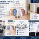 Tripod Clothes Drying Rack, Space Saving Rust-Proof Aluminum, Rotating Foldable Portable Stand for Laundry, Indoor & Outdoor Garment Rack + Bonus Lint Roller