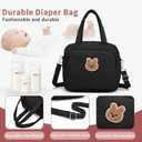 Small Diaper Bag Tote, Crossbody Diaper Bag Mini Purse with 8 Pockets, Travel Baby Bag for boys & Girls, 2 Insulated Pockets, Black