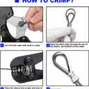 Wire Rope Crimping Tool Kit, Built-in Cutter Swaging Tool, Crimping Loop sleeve from 3/64-inch to 1/8-inch, for Aluminum Oval Sleeves, Double Sleeve