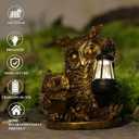 Owl Solar Powered Outdoor Garden Statue, Resin Statue with Solar Light Lantern, Decorative Lawn, Yard Outdoor Owl Decoration. Unique Home Decoration, Gifts for Women Mom,on Mother's Day