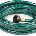 Outdoor Garden Hose No Kink: Flexible and Leakproof - 15 FT 1/2 Inch Water Hoses with GHT Fittings for Women (Green)