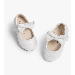 Meckior Toddler Little Girl Mary Jane Dress Shoes Ballet Flats for Girl Party School Shoes Bowknot Princess Shoes
