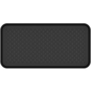 Ottomanson 15 x 30 Multi-Purpose Boot Tray - Waterproof Mat for Shoes, Pet Food, Litter Box, Painting & Planting - 1.2 Raised Edge for Spill Protection