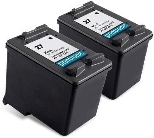 Compatible Ink Cartridge Replacement for HP 27 for Deskjet 3650 3845 PSC 1310 1315 2200 2171 Officejet 5608 Printers (2 Black)