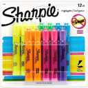 SHARPIE Tank Style highlighters, Assorted Ink Colors, Chisel tip, Assorted Barrel Colors, 12/Pack