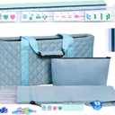 Jongyance American Mahjong Set(4 Layer) with Blue Carrying Bag, 160 Engraved Acrylic Tiles, 4 All-in-One Rack/Pushers, Mahjong Tiles Set (Ma Jong, Mah-Jongg, Majiang), 1 in x 1 in x 19 in