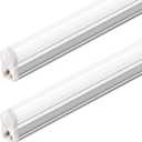 Barrina T5 LED Shop Light, 4FT, 2200lm, 6500K (Super Bright White), 20W, Utility Garage Lights, Ceiling and Under Cabinet Light, Corded Electric with ON/Off Switch, 2 Packs