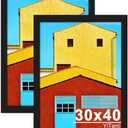 YiTanli 30x40 Picture Frame 2 Pack, Display 30x40 Poster Frame, Movie Posters & Art Prints, Black 30 x 40 Frame Horizontal or Vertical Wall Mounting