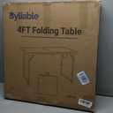 Folding Table 4 Foot,Portable Heavy Duty Plastic Utility Table,White