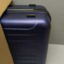 KYME 24-Inch Medium Luggage with Dual 360 Spinner Wheels Hardshell Checked TSA Approved Suitcase for Lightweight Travel (Navy Blue, 24" Checked)