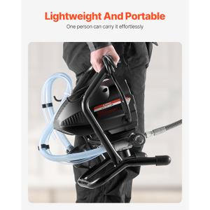 VEVOR 750W Stand Airless Paint Sprayer, 3000PSI High Efficiency Electric Airless Sprayer, Fine and Even Painting Effect, Handheld Paint Sprayers for Home Interior and Exterior Furniture and Fences