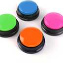 Voice Recording Button, Dog Buttons for Communication Pet Training Buzzer, 30 Second Record & Playback, Funny Gift for Study Office Home  (Rose Red + Dark Blue + Green + Orange)