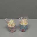 2 Pack Christmas Tiered Tray Decor with Faux Whipped Cream Cups Santa Claus Mug Hot Cocoa Decor Christmas Table Centerpiece for Xmas Shelf(Pastel,Pastel Color)