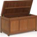 Furinno FG17685 Tioman Outdoor Patio Furniture Hardwood Deck Box in Teak Oil, Natural,  and needs, Dimension: 44. 49(W)x23. 43(H)x20. 55(D) inches. Holds up to approx. 395 lbs.