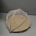 Round Bamboo Tent Basket With Lid, Vegetables/Fruits, Bread, Storage Basket (11.8 Inches In Diameter)